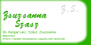 zsuzsanna szasz business card